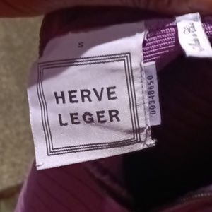 FINAL PRICE NWOT HERVE LEGER lilac banded dress w plunging neckline & zipper Sm
